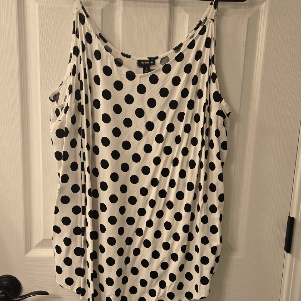 Torrid Black and White Polka Dot Camisole